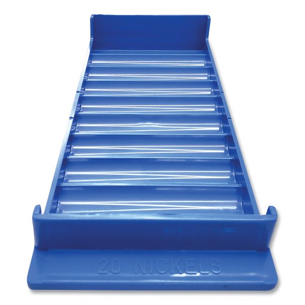 Controltek Stackable Plastic Coin Tray, Nickels, 10 Compartments, Blue, PK2 560561